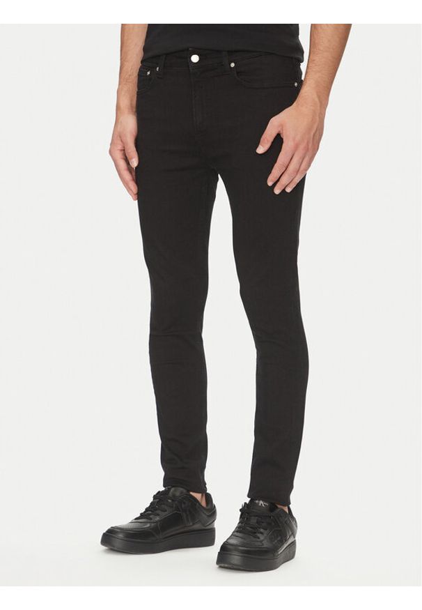 Calvin Klein Jeans Jeansy J30J323694 Czarny Super Skinny Fit. Kolor: czarny