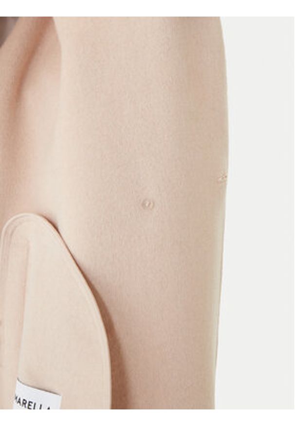 Marella Płaszcz wełniany Teca 2613011011 Beżowy Relaxed Fit. Kolor: beżowy. Materiał: syntetyk