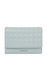 Calvin Klein Mały Portfel Damski Calvin Mini Quilt K60K611896 Szary. Kolor: szary. Materiał: skóra