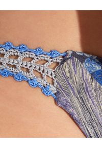 DEL MAAR - Dół od bikini Nahua. Kolor: niebieski. Materiał: materiał. Wzór: nadruk, kwiaty