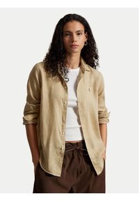 Polo Ralph Lauren Koszula 211970730506 Beżowy Regular Fit. Typ kołnierza: polo. Kolor: beżowy. Materiał: len #1