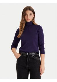 Tommy Jeans Golf Essential DW0DW21672 Fioletowy Regular Fit. Typ kołnierza: golf. Kolor: fioletowy. Materiał: bawełna #1