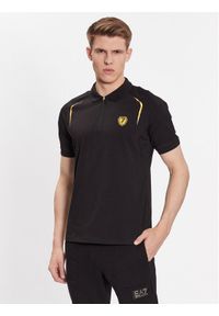 EA7 Emporio Armani Polo 3RPF62 PJL2Z 1200 Czarny Regular Fit. Typ kołnierza: polo. Kolor: czarny. Materiał: bawełna, syntetyk #1