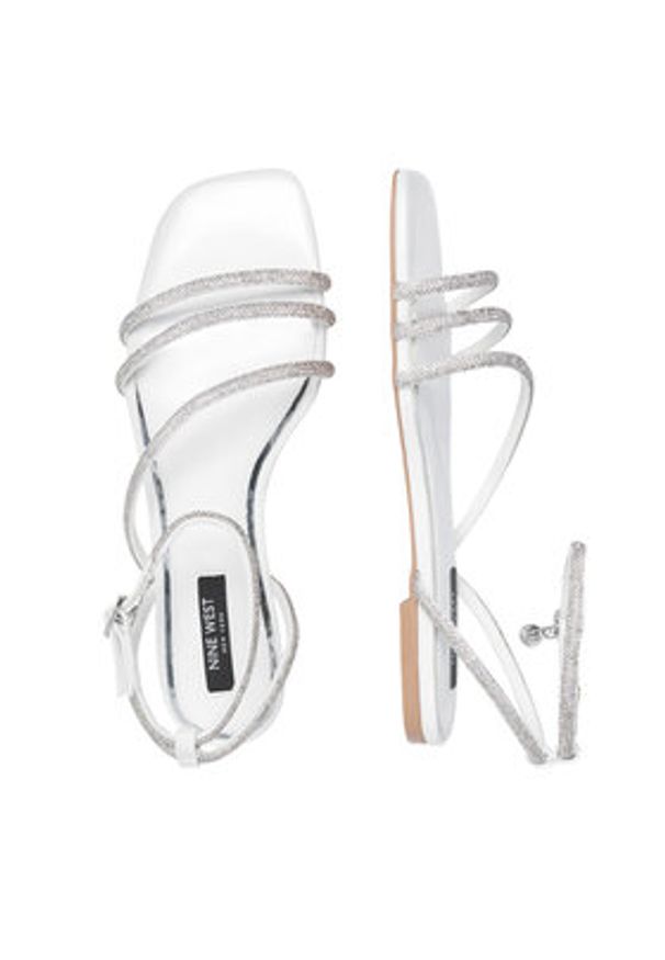Nine West Sandały WFA2766-1 Biały. Kolor: biały. Materiał: syntetyk