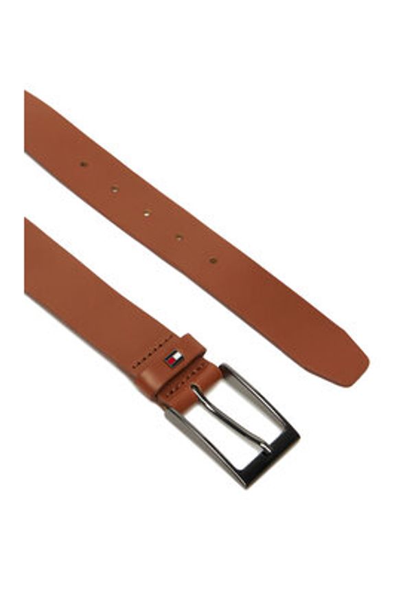 TOMMY HILFIGER - Tommy Hilfiger Pasek Męski Layton 3.5 Ext AM0AM13016 Brązowy. Kolor: brązowy. Materiał: skóra