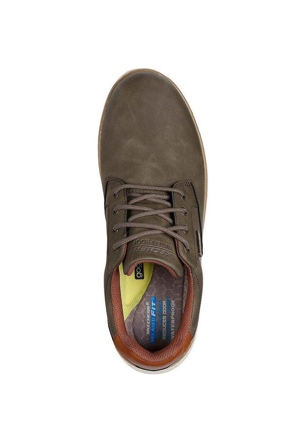 skechers - Buty do chodzenia męskie Skechers Garlan Pryor. Kolor: zielony. Materiał: tkanina, syntetyk. Model: Skechers Sport. Sport: turystyka piesza