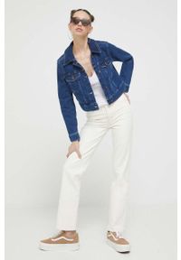 Hollister Co. kurtka jeansowa damska kolor granatowy przejściowa. Kolor: niebieski. Materiał: jeans #6