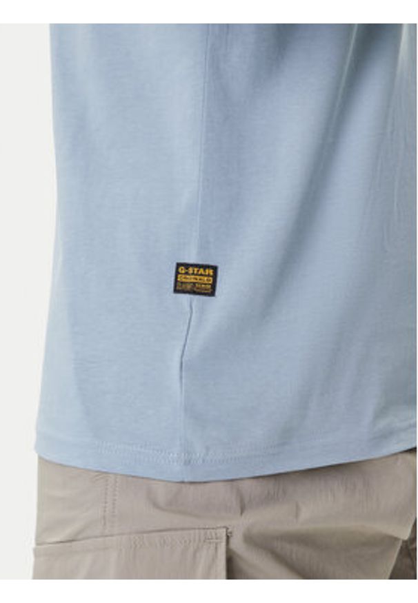 G-Star RAW - G-Star Raw T-Shirt Base-S D16411-336 Błękitny Regular Fit. Kolor: niebieski. Materiał: bawełna