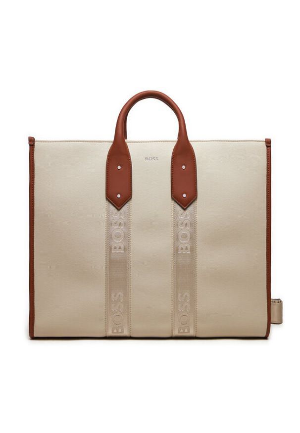 BOSS - Boss Torebka Sandy Tote W. 50517056 Beżowy. Kolor: beżowy