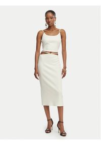 Guess Spódnica ołówkowa E6GD04 KG322 Kremowy Slim Fit. Kolor: kremowy. Materiał: syntetyk #5