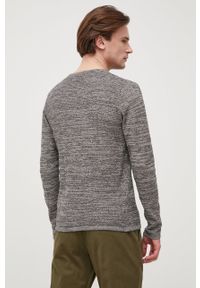 PRODUKT by Jack & Jones - Produkt by Jack & Jones sweter bawełniany męski kolor czarny. Okazja: na co dzień. Kolor: czarny. Materiał: bawełna. Długość rękawa: długi rękaw. Długość: długie. Wzór: ze splotem. Styl: casual #5