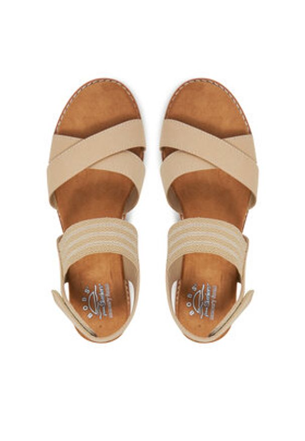 skechers - Skechers Sandały BOBS Desert Kiss-Shore Enough 114130/NAT Beżowy. Kolor: beżowy. Materiał: materiał