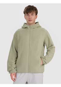 4f - 4F Polar z kapturem regular męski - oliwkowy M. Typ kołnierza: kaptur. Kolor: oliwkowy, wielokolorowy, brązowy. Materiał: polar. Wzór: jednolity. Sport: wspinaczka #1