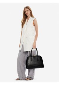 TOMMY HILFIGER - Tommy Hilfiger Torebka Iconic Leather Tote AW0AW18206 Czarny. Kolor: czarny. Materiał: skórzane #1