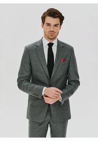 Pako Lorente - PAKO LORENTE – Szara wełniana marynarka garniturowa. Okazja: na ślub cywilny, na wesele. Kolor: szary. Materiał: wełna. Wzór: gładki