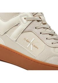 Calvin Klein Jeans Sneakersy Basket Cup Mid Laceup Lth Ml Mtr YM0YM00995 Écru. Materiał: materiał