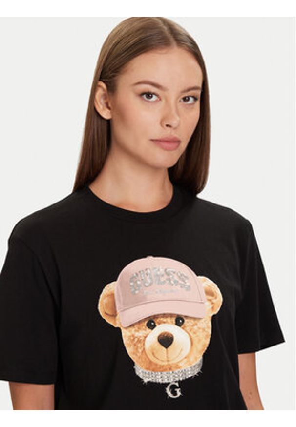 Guess T-Shirt V5BI09 I3Z14 Czarny Relaxed Fit. Kolor: czarny. Materiał: bawełna