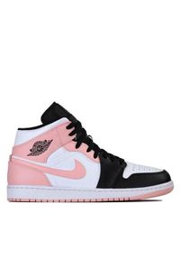 Buty do chodzenia męskie Nike Air Jordan 1 Retro Mid Crimson Tint. Kolor: czarny, różowy, wielokolorowy. Materiał: skóra, syntetyk, materiał. Szerokość cholewki: normalna. Model: Nike Air Jordan. Sport: turystyka piesza #1