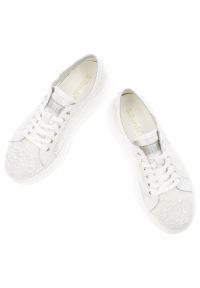 Białe Sneakersy S.Barski Eleganckie Koronkowe Obuwie Damskie. Zapięcie: sznurówki. Kolor: biały. Materiał: koronka. Szerokość cholewki: normalna. Sezon: lato #7