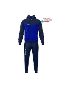 Givova Dres Visa Melange z Polarfleece z Kapturem L. Kolor: niebieski, czarny, wielokolorowy. Materiał: dresówka. Sport: piłka nożna