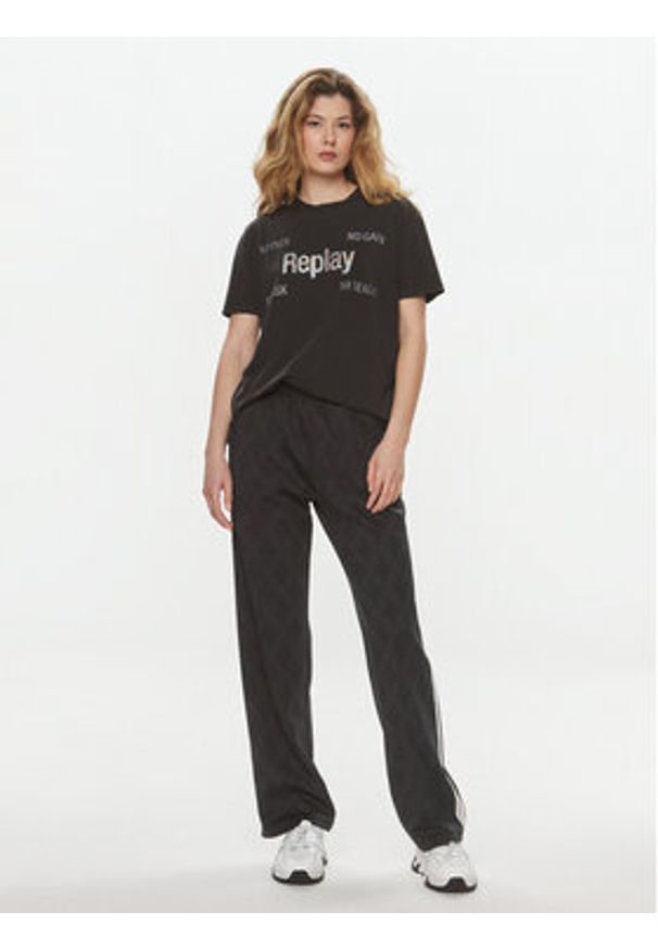 Replay T-Shirt W3072A.000.22658M Czarny Regular Fit. Kolor: czarny. Materiał: bawełna