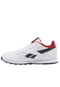 Buty do chodzenia dla dzieci Reebok Classic Leather. Zapięcie: sznurówki. Kolor: czerwony, wielokolorowy, niebieski. Materiał: tkanina, materiał, skóra, syntetyk. Szerokość cholewki: normalna. Model: Reebok Classic. Sport: turystyka piesza