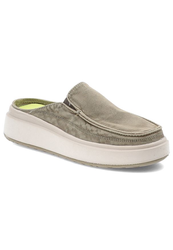 Zielone Klapki Jeep Wsuwane Obuwie Damskie. Okazja: na co dzień, na spacer. Kolor: zielony. Materiał: materiał. Sezon: lato. Styl: casual, sportowy