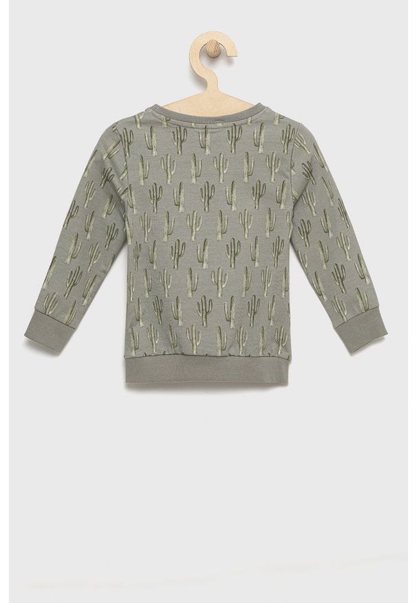 Name it bluza dziecięca kolor zielony wzorzysta. Okazja: na co dzień. Kolor: zielony. Materiał: bawełna, dzianina. Wzór: aplikacja. Styl: casual