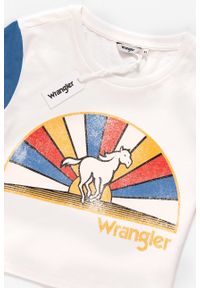 Wrangler - WRANGLER T SHIRT DAMSKI CROP TEE EGRET OFF WHITE W7382GFIO 112131030. Wzór: nadruk. Styl: vintage #8