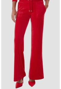 Juicy Couture - JUICY COUTURE Czerwone spodnie dresowe damskie Layla Low Rise Pocket, Rozmiar XS. Stan: obniżony. Kolor: czerwony. Materiał: dresówka #3