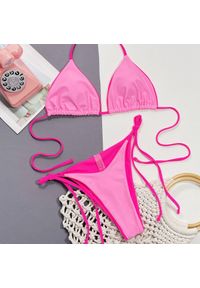 Intica - Bikini plażowe z regulowanymi sznureczkami Fawn. Kolor: różowy. Materiał: tkanina, materiał
