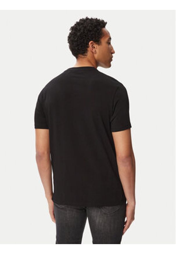 Karl Lagerfeld - KARL LAGERFELD T-Shirt 755781 563235 Czarny Regular Fit. Typ kołnierza: dekolt w karo. Kolor: czarny. Materiał: bawełna