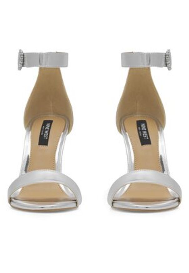 Nine West Sandały WFA2646-1 Srebrny. Kolor: srebrny. Materiał: skóra