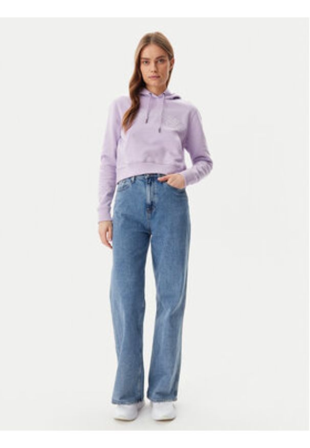 Guess Jeans Bluza W5GQ22 K68I4 Fioletowy Regular Fit. Kolor: fioletowy. Materiał: bawełna
