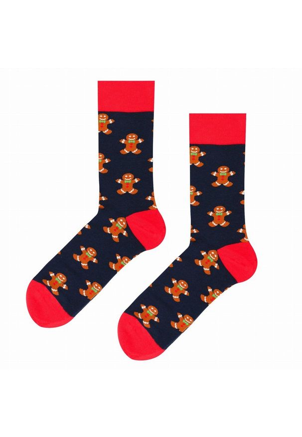 His Story - Tematyczne Skarpetki Bawełniane - Ciastek na Granatowym Tle. Kolor: niebieski. Materiał: elastan, bawełna, poliamid