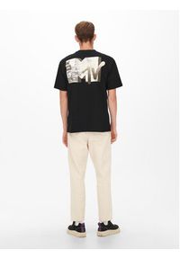 Only & Sons T-Shirt MTV 22022779 Czarny Relaxed Fit. Kolor: czarny. Materiał: bawełna #6