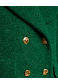 Luisa Spagnoli - LUISA SPAGNOLI - Zielony dwurzędowy płaszcz z wełny Salentina. Kolor: zielony. Materiał: wełna #3