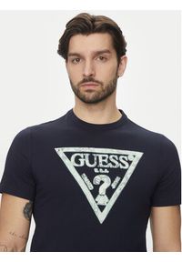 Guess T-Shirt M5GI06I3Z14 Granatowy Classic Fit. Kolor: niebieski. Materiał: bawełna #5
