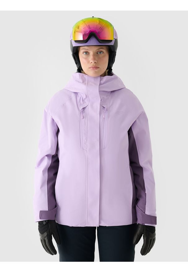 4f - 4F Kurtka narciarska membrana NeoDry 10000 damska - fioletowa XXL. Okazja: na co dzień. Typ kołnierza: kaptur. Kolor: fioletowy. Materiał: tkanina, poliester, dzianina, materiał. Wzór: gładki. Sezon: zima. Styl: casual, klasyczny, sportowy