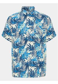 Blend Koszula 20716381 Niebieski Regular Fit. Kolor: niebieski. Materiał: wiskoza