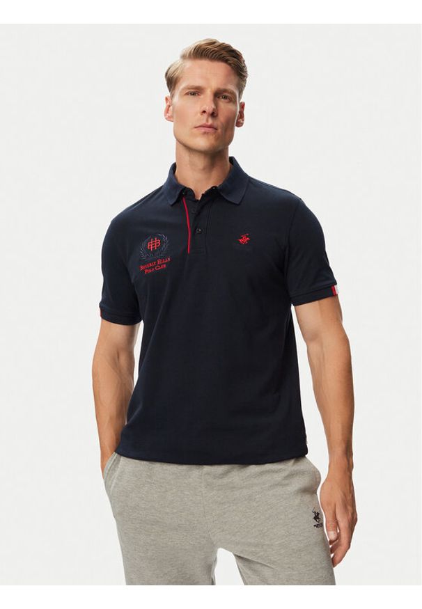 Beverly Hills Polo Club Polo P-SS26M-P2770 Granatowy Regular Fit. Typ kołnierza: polo. Kolor: niebieski. Materiał: bawełna