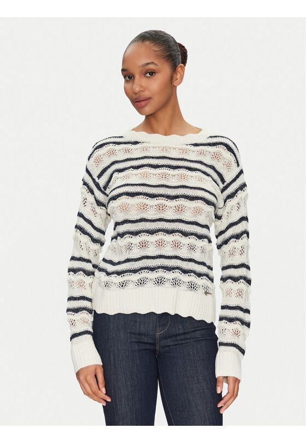 Guess Sweter W5GR35 Z3NJ0 Beżowy Regular Fit. Kolor: beżowy. Materiał: syntetyk