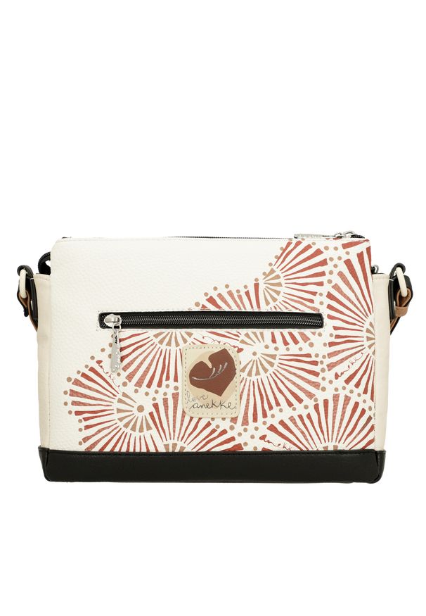 Pomarańczowa Oryginalna Listonoszka Damska Anekke Seria Alma. Kolor: pomarańczowy. Wzór: nadruk, napisy. Sezon: jesień. Dodatki: z breloczkiem. Styl: elegancki, klasyczny, casual. Rodzaj torebki: na ramię