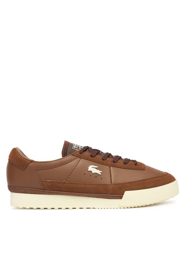 Lacoste Sneakersy Aura 51SMA0066 Brązowy. Kolor: brązowy. Materiał: skóra
