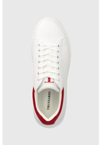 Trussardi Jeans - Trussardi sneakersy New Yrias kolor biały 79A00879 9Y099998. Nosek buta: okrągły. Zapięcie: sznurówki. Kolor: biały. Materiał: guma #4