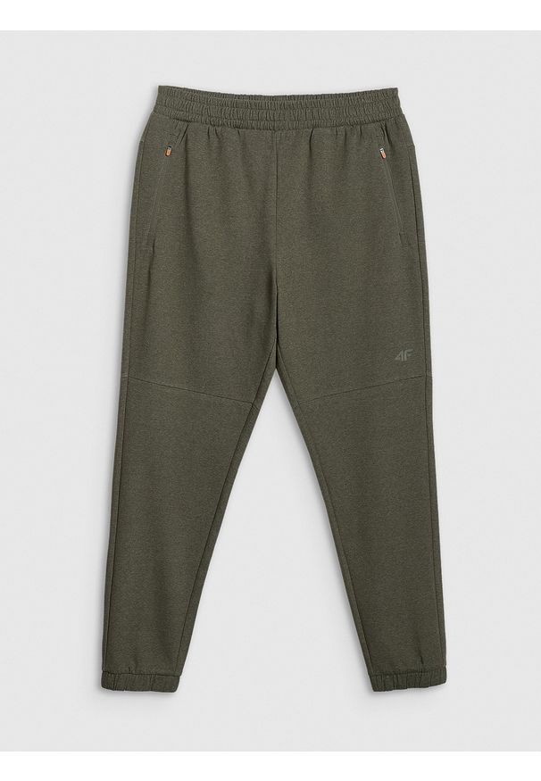 4f - 4F Spodnie dresowe joggery męskie - khaki XXL. Kolor: oliwkowy, wielokolorowy, brązowy. Materiał: dresówka. Wzór: gładki