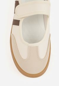 Renee - Beżowe Tenisówki Sneakeriny z Paskiem na Rzep Pirel. Okazja: na co dzień. Zapięcie: rzepy. Kolor: beżowy. Materiał: jeans, koronka. Wzór: gładki. Styl: casual, elegancki, sportowy #7