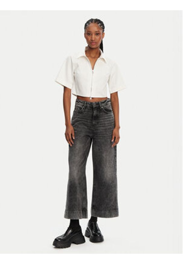 Hugo - HUGO Jeansy Gevane 50530309 Czarny Wide Leg. Kolor: czarny
