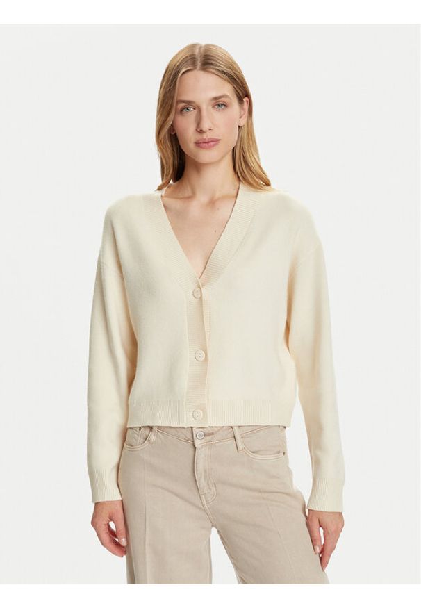 Vero Moda Kardigan Gold Art 10332210 Beżowy Regular Fit. Kolor: beżowy. Materiał: syntetyk