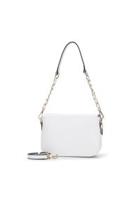 Wittchen - Damska listonoszka skórzana z kieszenią w klapie mała. Kolor: biały. Wzór: paski, aplikacja. Materiał: skórzane. Styl: klasyczny, casual, elegancki #2